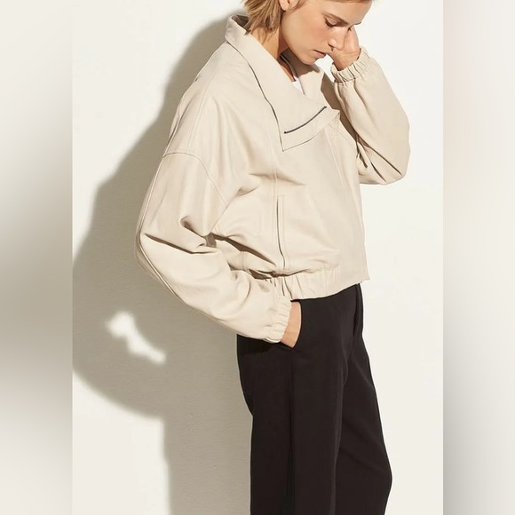 NWT $1250 Vince Asymmetrical Leather Jacket Coat - Picture 3 of 6